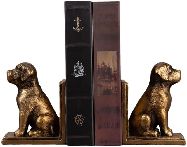 Main image of Book Ends for Shelves to Hold Books Heavy Duty,Decorative Bookend | for Bookshelf Décor,Cute Animal Dog Book Stopper Labrador Retriever Statues for Home, Office Desk Decoration,1pair