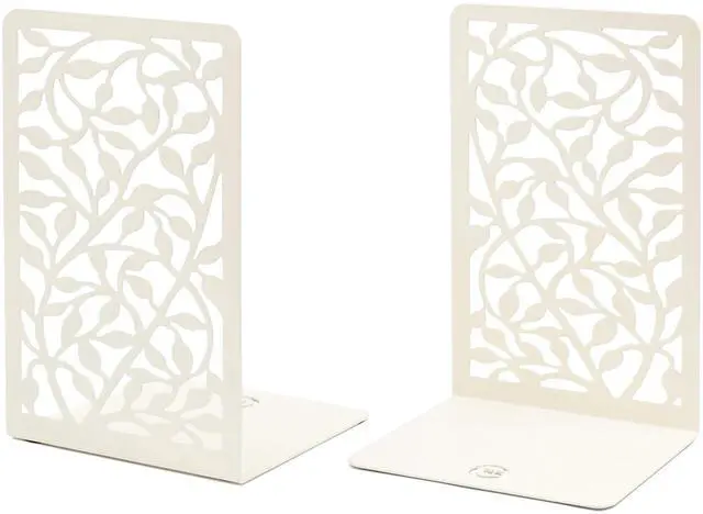 Main image of Infinite Leaves Bookends - Metal Set of 2 for Heavy Books, Home Office & Decorative Book Stoppers