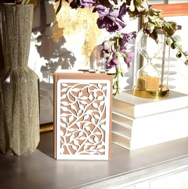 Alt view image 7 of 7 - Infinite Leaves Bookends - Metal Set of 2 for Heavy Books, Home Office & Decorative Book Stoppers