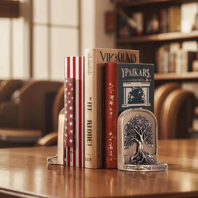 Alt view image 3 of 7 - Antique Bronze Color Tree of Life Bookends Set, 2 Non-Skid Heavy Bookends for Shelves or Bookcase, Decorative Bookends for Desktop Shelf Decor, Library Office Decor, Home Décor Gift