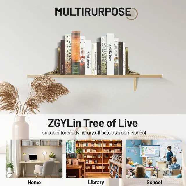 Alt view image 5 of 7 - Tree of Life Vintage Heavy Bookends, 2 Unique Bronze Decorative Bookend for Shelves or Bookcase, Anti-Slip Book Shelf Bookends Decorative, Gifts for Mother and Father