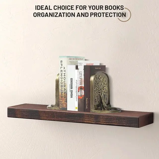 Alt view image 6 of 7 - Tree of Life Vintage Heavy Bookends, 2 Unique Bronze Decorative Bookend for Shelves or Bookcase, Anti-Slip Book Shelf Bookends Decorative, Gifts for Mother and Father