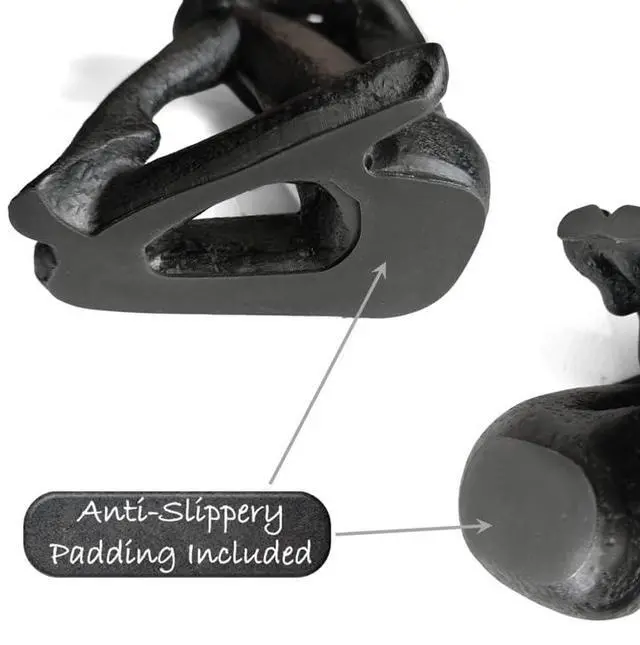 Alt view image 3 of 5 - Yoga-Style Black Decorative Bookends, Resin Book Stand to Hold Books Heavy Duty, Book Stoppers for Home Decor, Office Desk, Living Room Decor. Black. Book Ends for Shelf