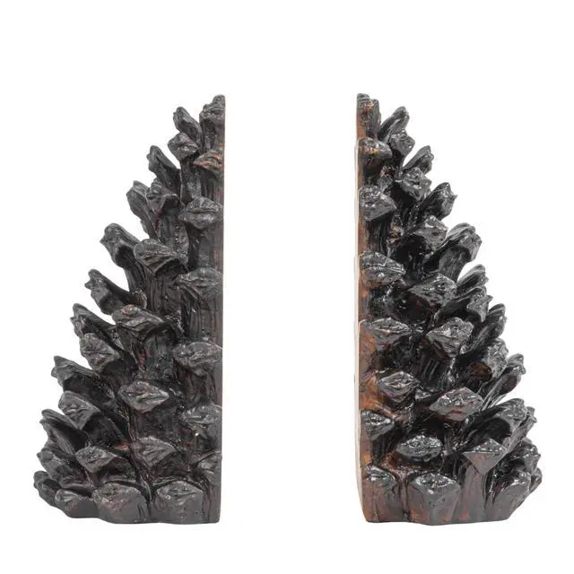 Alt view image 7 of 7 - Pinecone Shaped Resin Bookends (Set of 2 Pieces)