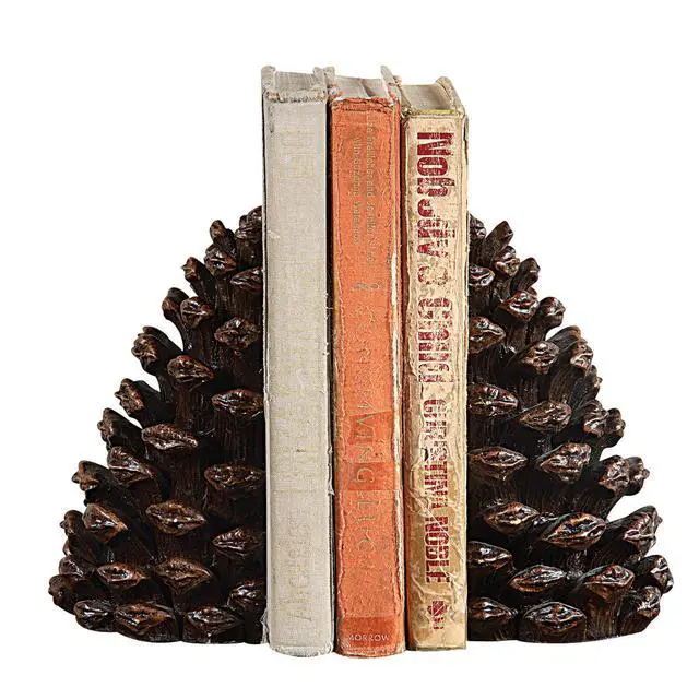 Alt view image 3 of 7 - Pinecone Shaped Resin Bookends (Set of 2 Pieces)