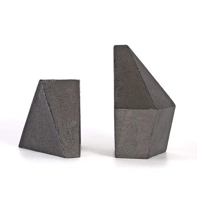 Alt view image 5 of 6 - Decorative Bookends, Heavy Duty Cast Iron, Art Shelf Decor, Geometry Abstract Theme (Black) by Ambipolar