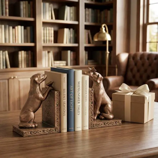 Alt view image 7 of 7 - Dog Decorative Bookend for Shelves - Dog Book Ends | Creative Book Stopper Holder for Desk Home Office Decor,Gift for Dog Loves