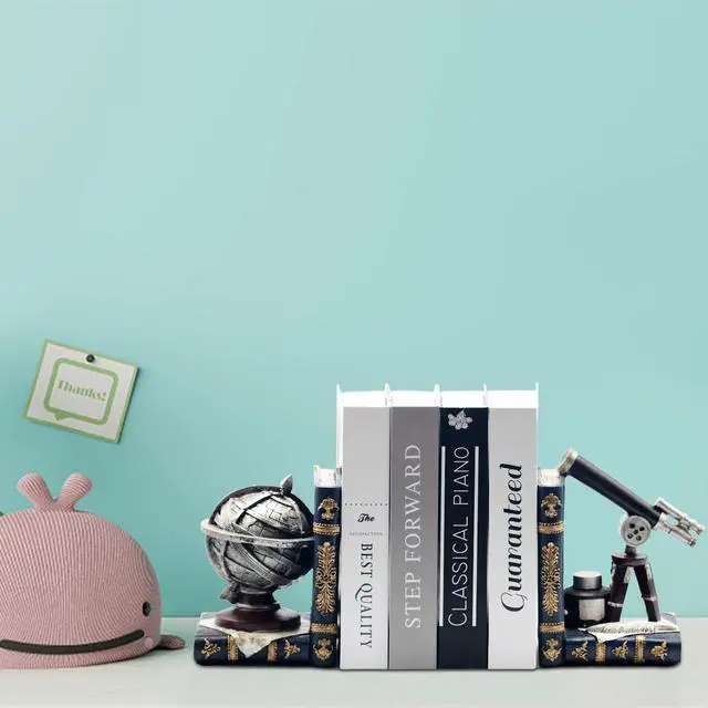 Alt view image 5 of 7 - Vintage Decorative Bookends, Armillary Sphere & Space Telescope | Unique Bookends for Home Office Schools