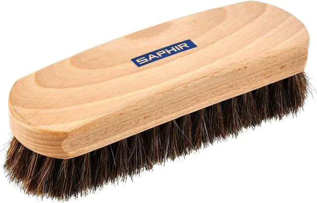 Main image of Natural Horsehair Brush - Shoe Polish Brush for Cleaning, Polishing & Buffing Leather Shoes - 7" (18cm)