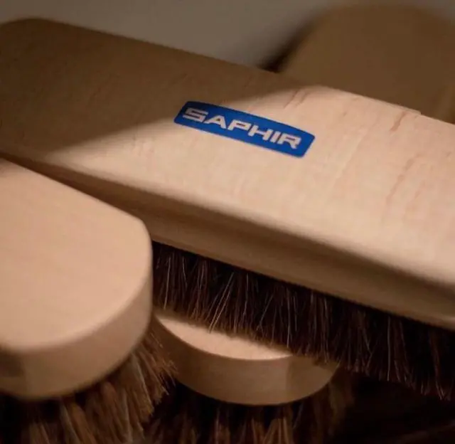 Alt view image 2 of 6 - Natural Horsehair Brush - Shoe Polish Brush for Cleaning, Polishing & Buffing Leather Shoes - 7" (18cm)