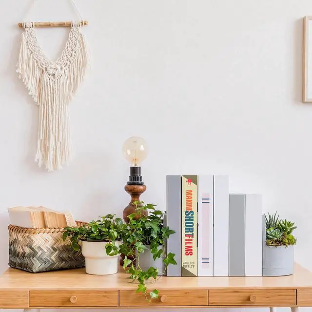 Alt view image 5 of 7 - 3D Printed Plant Pot Bookend Marble White with Hidden Water Tray | Novelty Dual Use Book End, Home Office Shelf Decor, Gift for Plant Reading Lovers, Plants Not Included