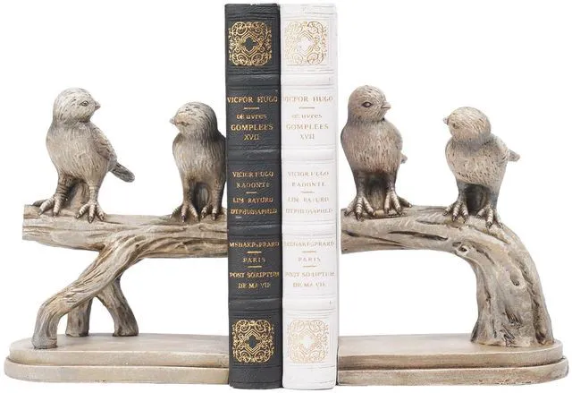 Main image of Decorative-Bookends Birds Book-Ends Heavy Duty - Unique Book Ends to Hold Books Heavy Duty Antique Book Stoppers for Shelf Office Desk Books Stand Organizer 2.3 LBS 4.75 * 4 * 6 in Newman House Studio