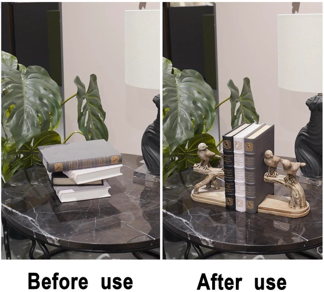 Alt view image 6 of 7 - Decorative-Bookends Birds Book-Ends Heavy Duty - Unique Book Ends to Hold Books Heavy Duty Antique Book Stoppers for Shelf Office Desk Books Stand Organizer 2.3 LBS 4.75 * 4 * 6 in Newman House Studio