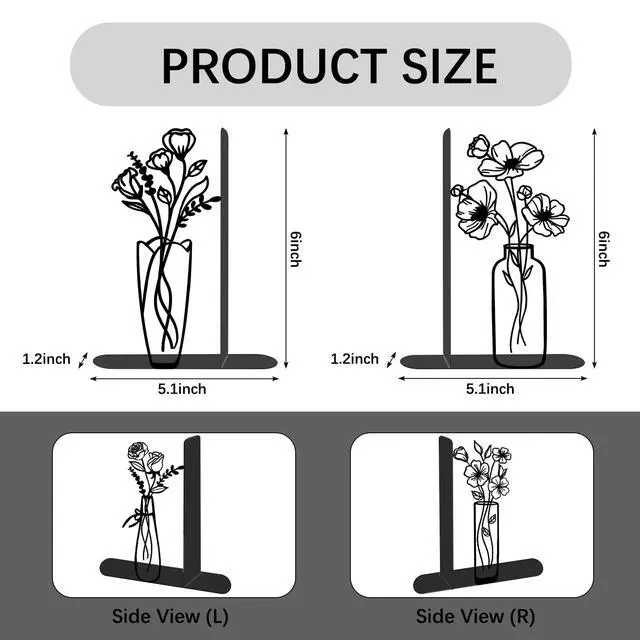 Alt view image 2 of 7 - 4 Pcs Floral Metal Bookends - Flowers Book Ends for Shelves Decorative, Home Office Desk Bookshelf Decor, Gift for Floral Lovers and Reading Enthusiasts, Reading Gifts for Women