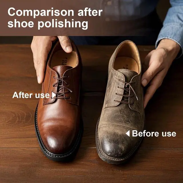 Alt view image 7 of 7 - 12 PCS Shoe Polish Kit - Horsehair Brushes, Black Brown Neutral Polish,Mink Oil Conditioner for Shoes,Polishing Cloth, Leather Boots Shine Care Kit Gift for Men Cowboy Husband Dad