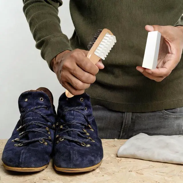 Alt view image 6 of 7 - Suede Brush and Eraser, Suede Shoe Cleaner with Crepe & Brass Bristle Brush and Suede Eraser, Safe Effectively Solves Stubborn Stains on Sneaker Leather, Suede, Nubuck Care