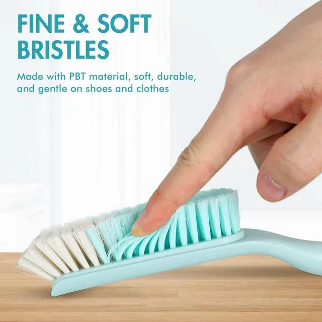 Alt view image 3 of 7 - Laundry Brush Shoe Brush, 9.8" PBT Soft Bristle Cleaning Brush | PP Plastic Sturdy Handle, Professional Scrub Brush for Cleaning Fabrics, Clothes, Floors and Bathrooms