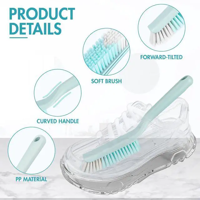 Alt view image 4 of 7 - Laundry Brush Shoe Brush, 9.8" PBT Soft Bristle Cleaning Brush | PP Plastic Sturdy Handle, Professional Scrub Brush for Cleaning Fabrics, Clothes, Floors and Bathrooms