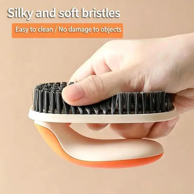 Alt view image 4 of 7 - Soft Bristle Laundry Brush for Shoes, Clothes, Hats (Blue) | Multi-purpose soft bristle brush removes stains from shoes, clothes and hats for laundry, countertop and bathtub cleaning.