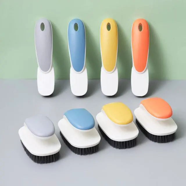 Alt view image 6 of 7 - Soft Bristle Laundry Brush for Shoes, Clothes, Hats (Blue) | Multi-purpose soft bristle brush removes stains from shoes, clothes and hats for laundry, countertop and bathtub cleaning.