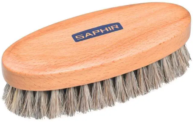 Main image of Oval Horsehair Brush - Shoe Polish - for Cleaning, Polishing & Buffing Leather Shoes - Brown Bristles - 5 (13.5cm)