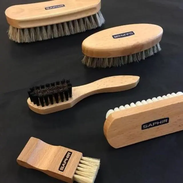 Alt view image 6 of 6 - Oval Horsehair Brush - Shoe Polish - for Cleaning, Polishing & Buffing Leather Shoes - Brown Bristles - 5 (13.5cm)