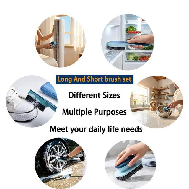 Alt view image 4 of 6 - Laundry Scrub Brush 4 Pack Soft Bristle Brush Cleaning Brush for Stains,Household Cleaning Clothes Shoes Scrubbing,Household Cleaning Brushes Bathroom Ergonomics Grip Easy Hold