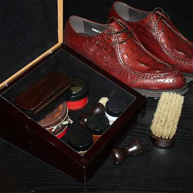 Alt view image 4 of 7 - 2-Pack Shining Brushes, Wood Handle with Pig Bristle Shoe Brushes, Polishing Cleaning Buffing Brush Cleaner for Shoes, Boots, Crafts, Cloths, Furniture, 2 Colors