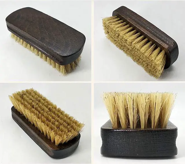 Alt view image 6 of 7 - 2-Pack Shining Brushes, Wood Handle with Pig Bristle Shoe Brushes, Polishing Cleaning Buffing Brush Cleaner for Shoes, Boots, Crafts, Cloths, Furniture, 2 Colors