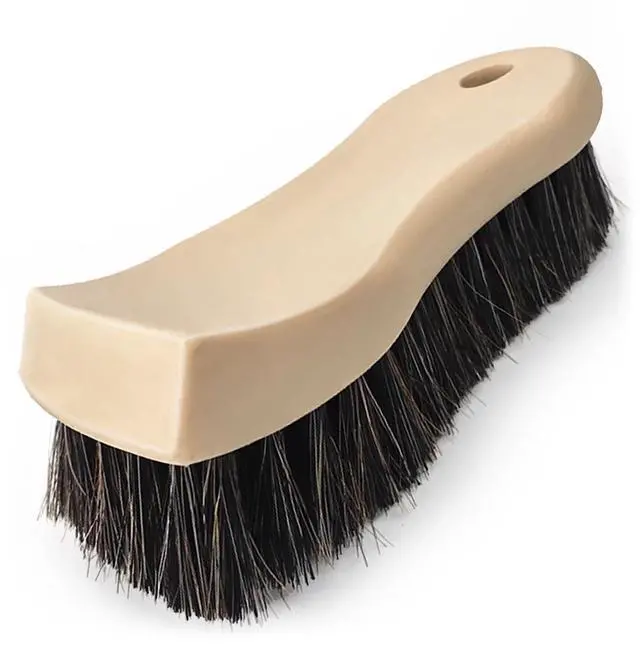 Main image of Long Bristle Horse Hair Brush for Leather, Versatile Leather Cleaning Brush for Car Interior Seat, Carpet, Upholstery, Furniture and Shoes