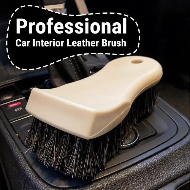 Alt view image 2 of 7 - Long Bristle Horse Hair Brush for Leather, Versatile Leather Cleaning Brush for Car Interior Seat, Carpet, Upholstery, Furniture and Shoes