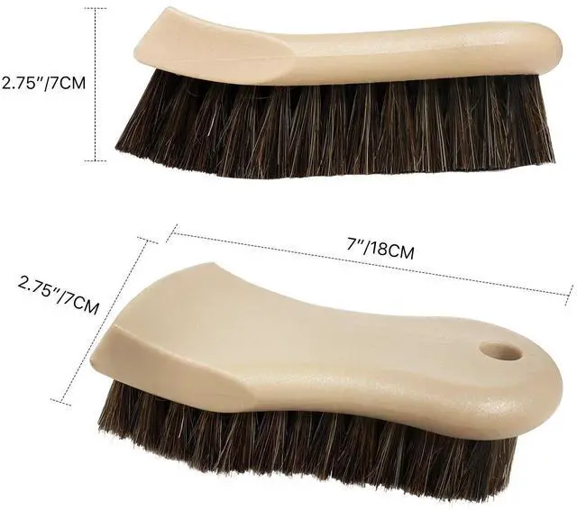 Alt view image 7 of 7 - Long Bristle Horse Hair Brush for Leather, Versatile Leather Cleaning Brush for Car Interior Seat, Carpet, Upholstery, Furniture and Shoes