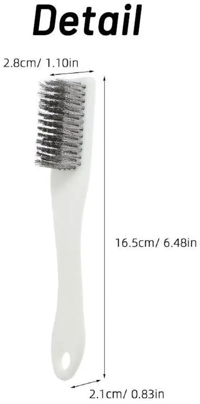 Alt view image 5 of 7 - 4 Pack Bowling Shoe Brushes - Stainless Steel Wire Cleaning Scrubber for Shoes Sliders Golf Cleats and Boots - Durable Brush Cleaner Kit for Mud and Dirt (White)