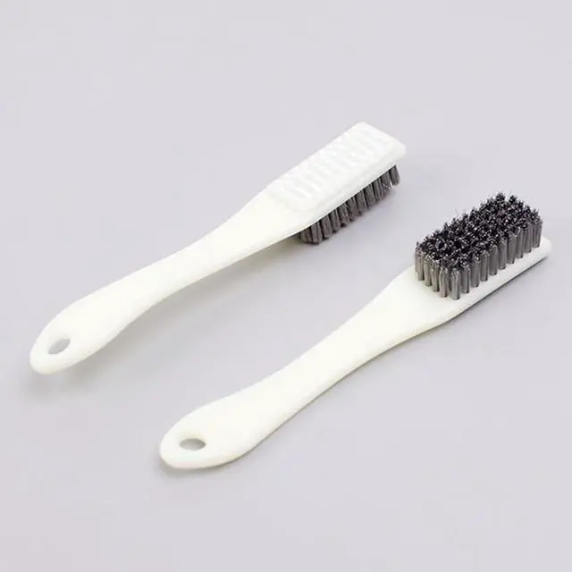 Alt view image 6 of 7 - 4 Pack Bowling Shoe Brushes - Stainless Steel Wire Cleaning Scrubber for Shoes Sliders Golf Cleats and Boots - Durable Brush Cleaner Kit for Mud and Dirt (White)