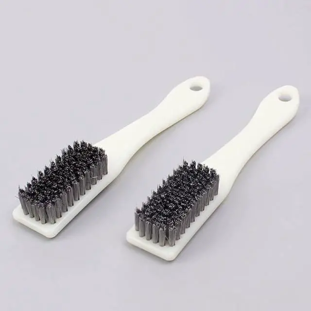 Alt view image 7 of 7 - 4 Pack Bowling Shoe Brushes - Stainless Steel Wire Cleaning Scrubber for Shoes Sliders Golf Cleats and Boots - Durable Brush Cleaner Kit for Mud and Dirt (White)