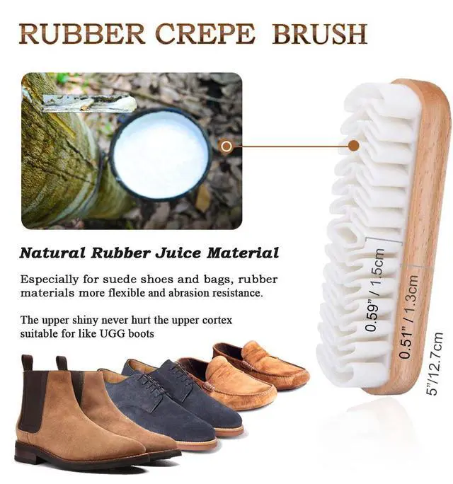 Alt view image 5 of 7 - Shoe Shine Kit 4pcs, 100% Horse Hair, Polish & Crepe Suede Brush | HorseHair Shoe Cleaning Brushes, Polish Applicator Dauber & Buffing Cloth, Leather Care for Boots, Dress Shoes & Bags