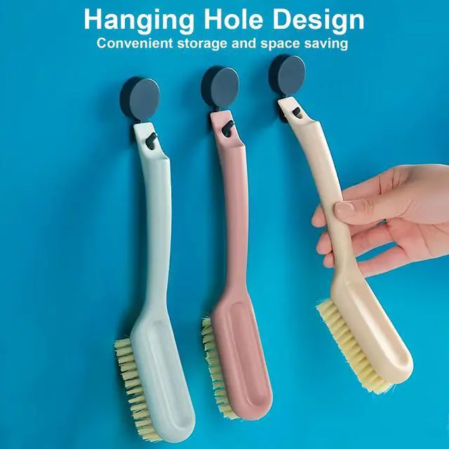 Alt view image 5 of 6 - 3 Pack Shoe Brush for Cleaning Shoe Scrubber Brushes Shoe Cleaner Brush | Shoe Cleaning Brush with Ergonomic Long Handled Gentle Soft Bristle Scrub Brush for Sneakers,Tennis,Canvas,White Shoes