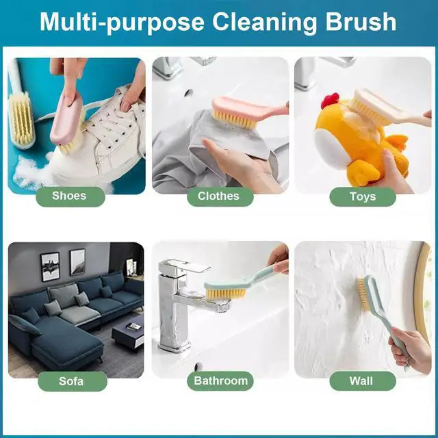 Alt view image 6 of 6 - 3 Pack Shoe Brush for Cleaning Shoe Scrubber Brushes Shoe Cleaner Brush | Shoe Cleaning Brush with Ergonomic Long Handled Gentle Soft Bristle Scrub Brush for Sneakers,Tennis,Canvas,White Shoes