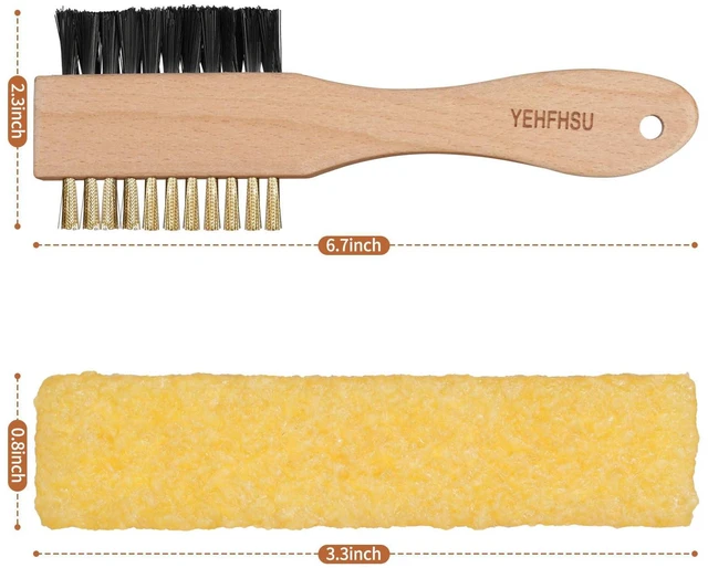 Alt view image 2 of 6 - 2-Piece Suede Brush and Suede Eraser, Suede Cleaner Kit, Suede Brush for Shoes Effectively Solves Stubborn Stains on Soft Bristle Shoes