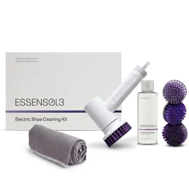 Main image of Electric Shoe Cleaning Kit, Rechargeable Sneaker Cleaner Brush with 3 Brush Heads & Shoe Cleaning Solution, Shoe Care Kit for Leather, Suede, Nubuck, Canvas & Mesh