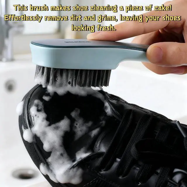 Alt view image 5 of 7 - Laundry Brush, Shoe Brush, Floor Tiles, Kitchen, Carpet, Household Cleaning, Etc. Easy to Hold Set of 2 Pieces