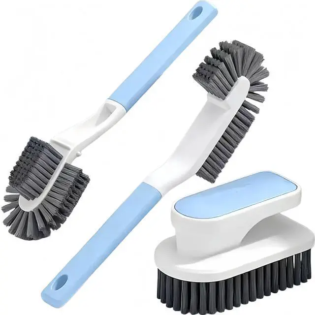 Main image of Cleaning Scrub Brush Set Shoe Brush Laundry Brush Scrub Brushes for Stains | 2 Long Handle Shoe Brushes&1 Clothes Brush Ergonomic Handle with Medium Bristles Brush for Sneakers, Footwear,Fabric,Carpet