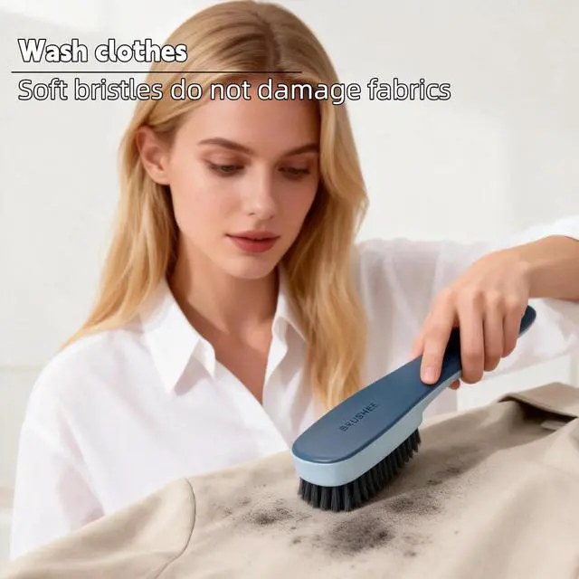 Alt view image 7 of 7 - Laundry Brush, Shoe Brush, Floor Tiles, Kitchen, Carpet, Household Cleaning,Easy to Hold Set ofSoft Bristle ScrubSneaker2 Pieces(Blue)