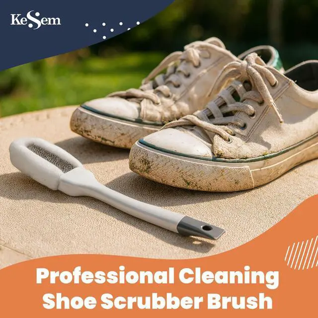 Alt view image 5 of 7 - Shoe Cleaning Brush Set of 2 - Soft Bristle Shoes Scrubber with Handle, Shoes Scrubbing Brush for White Sneaker, Leather, Canvas, Knit, Fabric Suede Cleaning Brushes for Hat, Bag and More