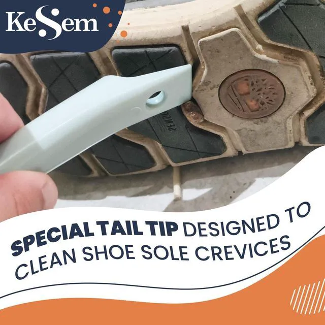 Alt view image 6 of 7 - Shoe Cleaning Brush Set of 2 - Soft Bristle Shoes Scrubber with Handle, Shoes Scrubbing Brush for White Sneaker, Leather, Canvas, Knit, Fabric Suede Cleaning Brushes for Hat, Bag and More