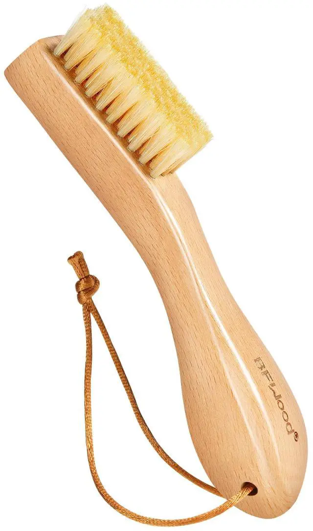 Main image of Laundry Stain Brush, Natural Soft Boar Bristles, Removes Tough Stains from Delicate Fabrics Like Knits, Cotton, and Linens, Gentle on Fabrics, No Damage