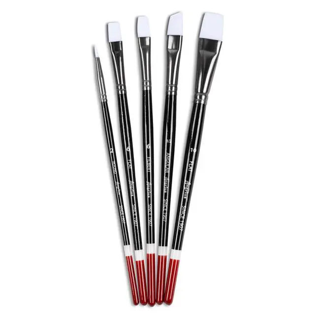 Main image of Paint Brush Set Round Flat Angular Artist Acrylic Paint Brush Set Shoe paint Brush set (5 pcs)