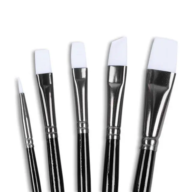 Alt view image 5 of 6 - Paint Brush Set Round Flat Angular Artist Acrylic Paint Brush Set Shoe paint Brush set (5 pcs)