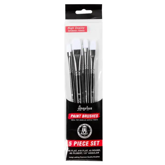 Alt view image 6 of 6 - Paint Brush Set Round Flat Angular Artist Acrylic Paint Brush Set Shoe paint Brush set (5 pcs)
