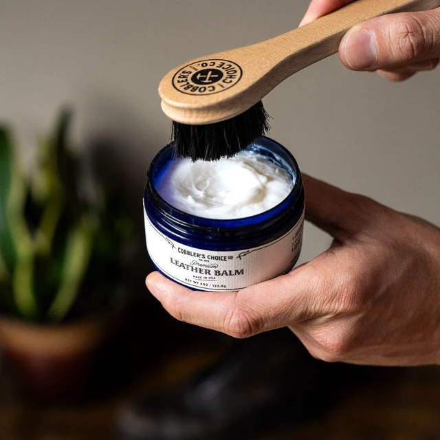 Alt view image 3 of 4 - Horsehair Dauber Brush - for Leather Shoes & Boots | Horsehair Shoe Dauber Brush - Evenly Applies Leather Creams & Polishes to Shoes & Boots with a Comfortable Concave Handle